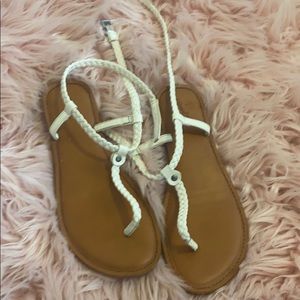 White sandals size 8